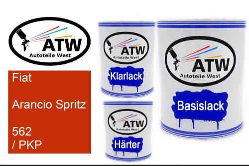 Fiat, Arancio Spritz, 562 / PKP: 1L Lackdose + 1L Klarlack + 500ml Härter - Set, von ATW Autoteile West.